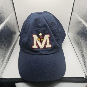 Walt Disney World Mickey Mouse w/Pin Embroidered Navy Hat Strap Back